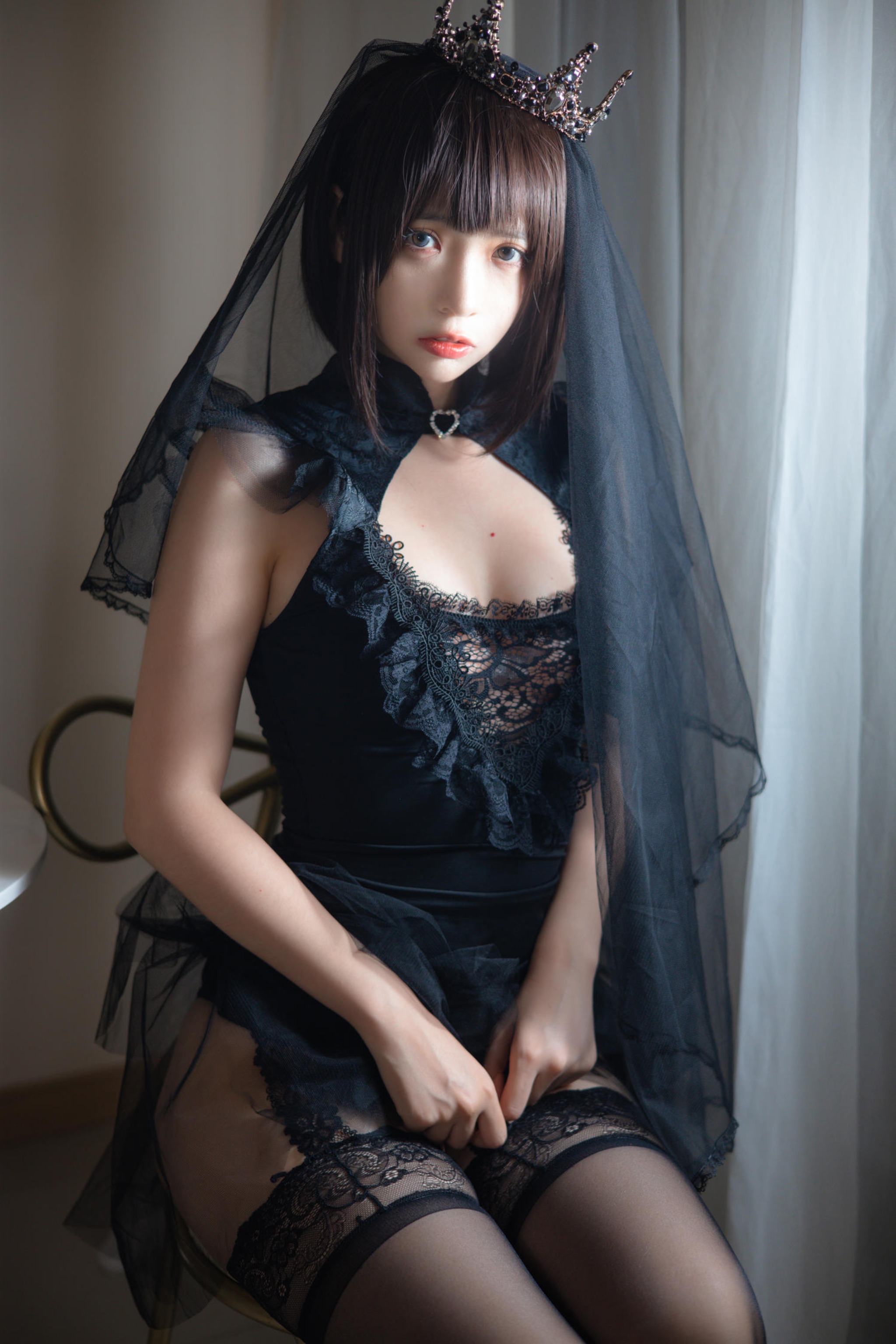 图片[1]-疯猫ss – NO.227 黑色婚纱 [40P]-XikXak